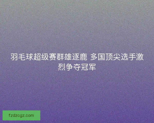 羽毛球超级赛群雄逐鹿 多国顶尖选手激烈争夺冠军